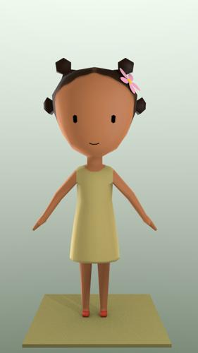 Low Poly African Girl preview image